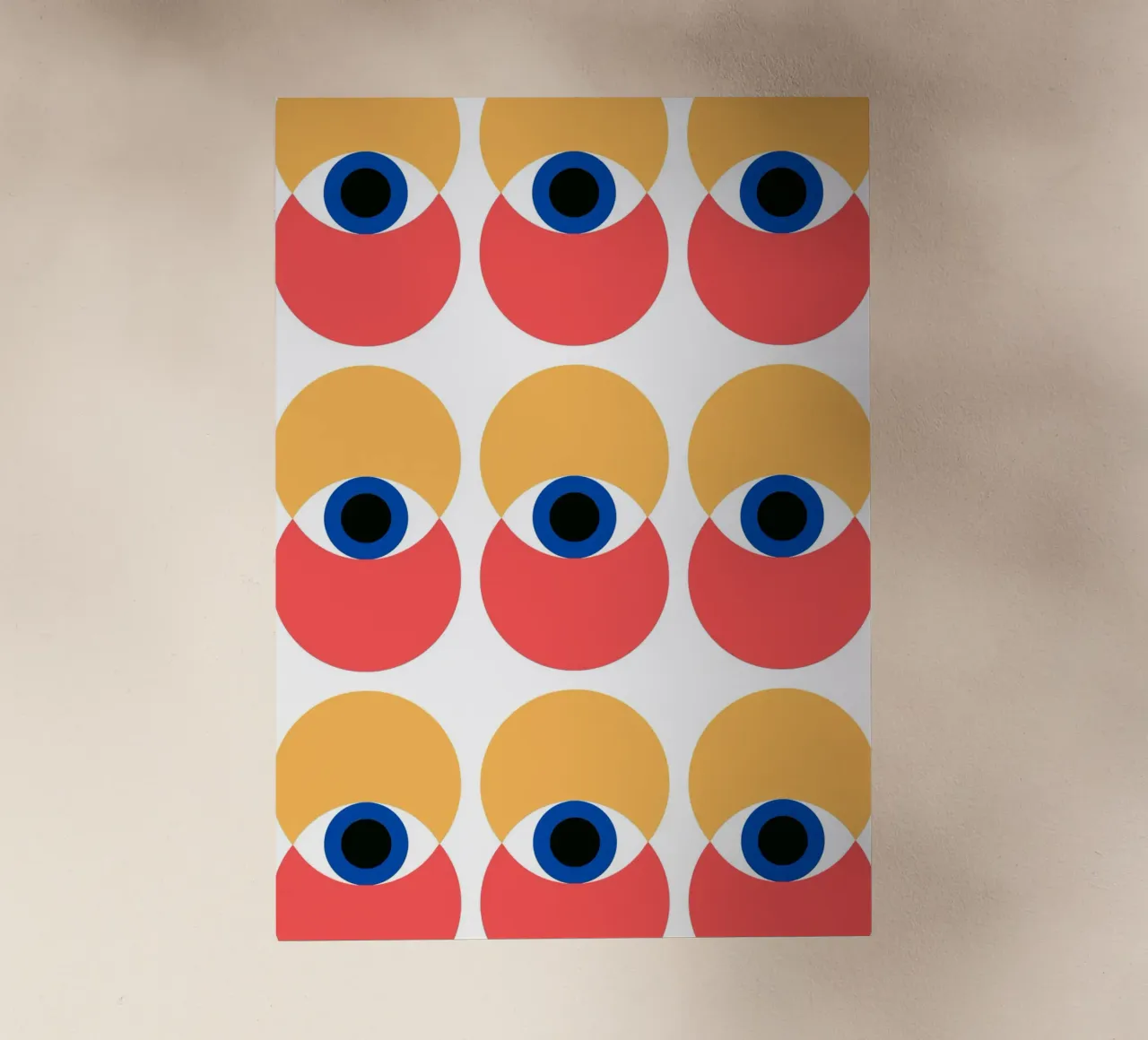 Bauhaus Geometric Eye Pattern Abstract Print backlit film by NorwesClub