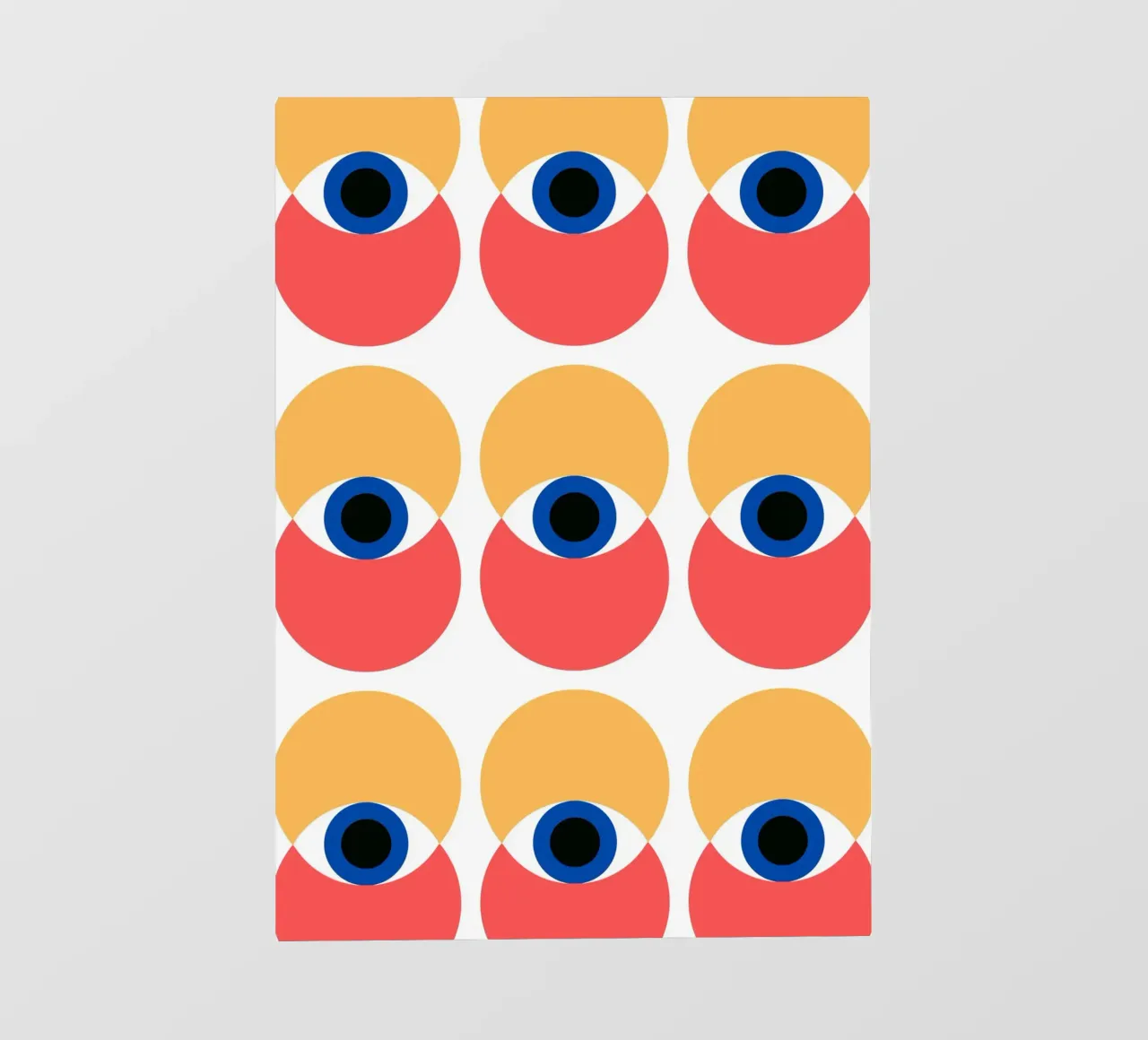 Bauhaus Geometric Eye Pattern Abstract Print backlit film by NorwesClub