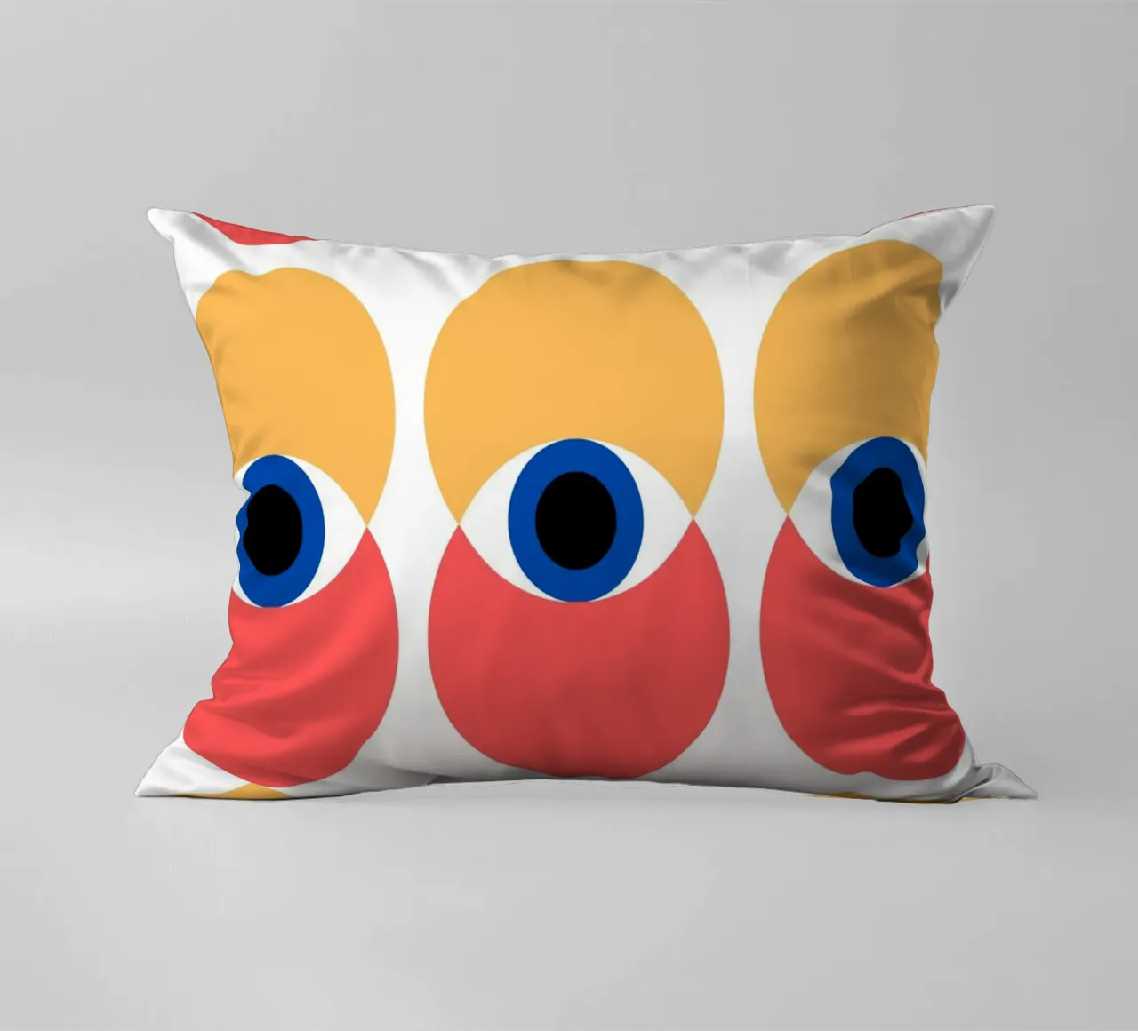 Bauhaus Geometric Eye Pattern Abstract Print decorative cushion by NorwesClub