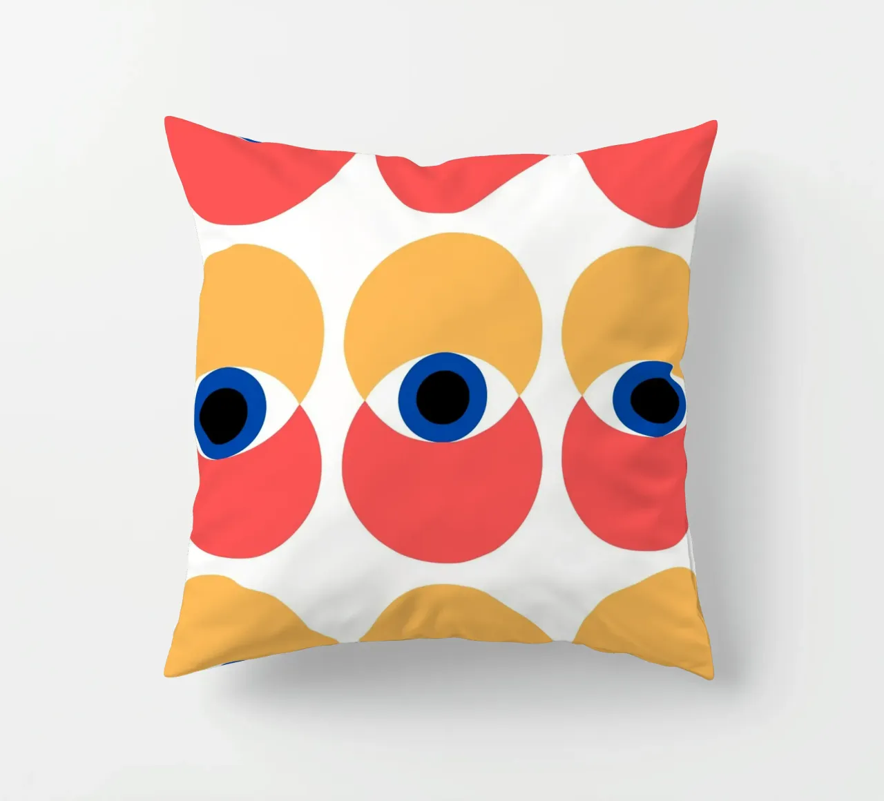 Bauhaus Geometric Eye Pattern Abstract Print decorative cushion by NorwesClub