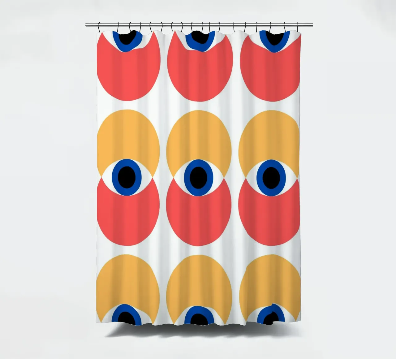Bauhaus Geometric Eye Pattern Abstract Print shower curtain by NorwesClub