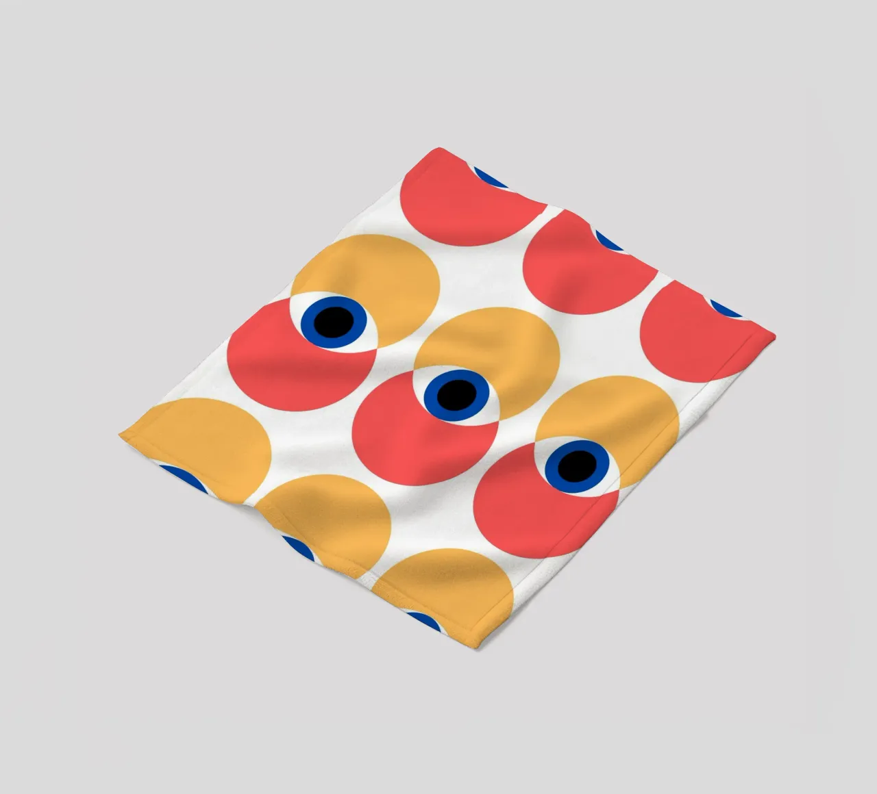 Bauhaus Geometric Eye Pattern Abstract Print fleece blanket by NorwesClub