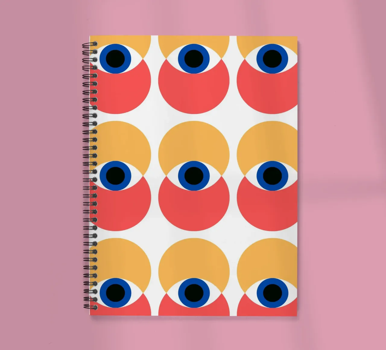 Bauhaus Geometric Eye Pattern Abstract Print spiral notebook by NorwesClub