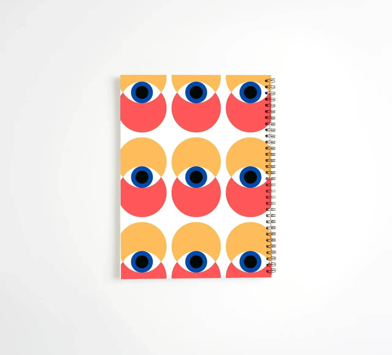 Bauhaus Geometric Eye Pattern Abstract Print spiral notebook by NorwesClub