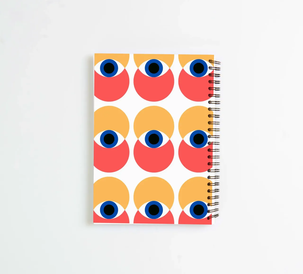 Bauhaus Geometric Eye Pattern Abstract Print spiral notebook by NorwesClub