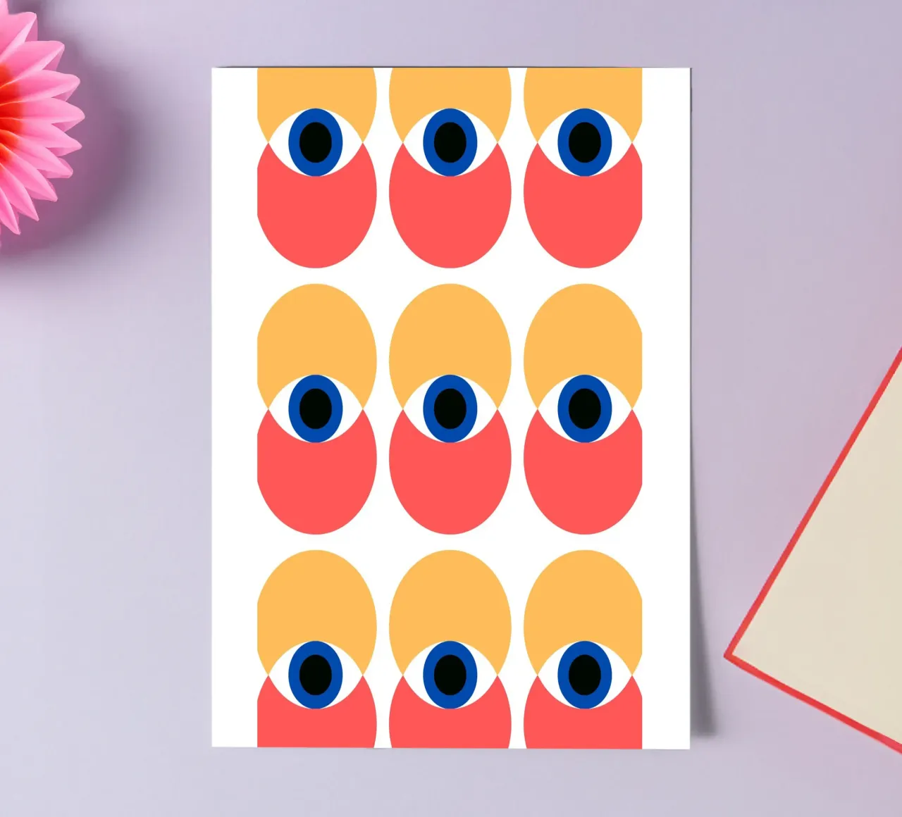 Bauhaus Geometric Eye Pattern Abstract Print sticker sheet by NorwesClub