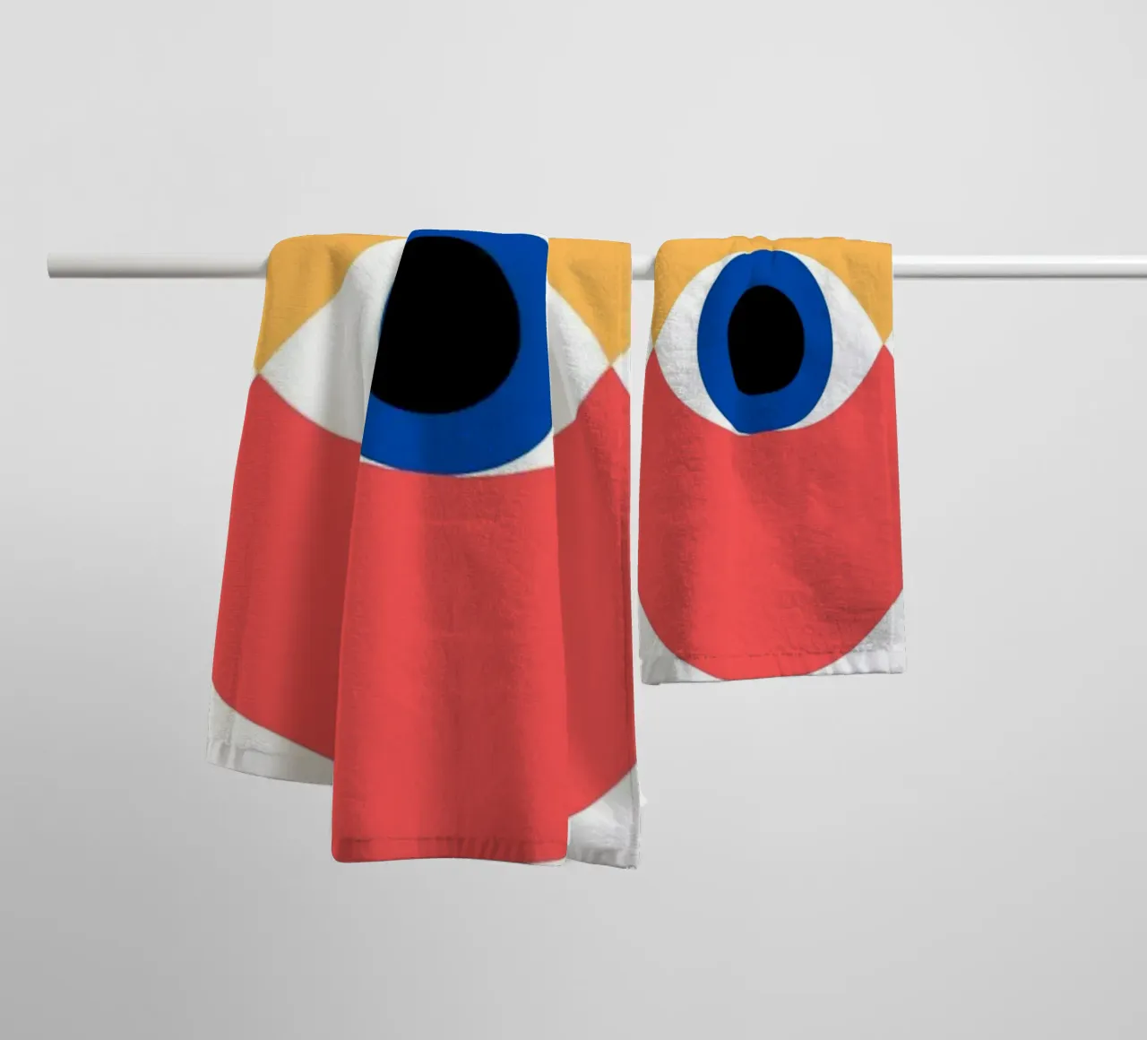 Bauhaus Geometric Eye Pattern Abstract Print towel by NorwesClub