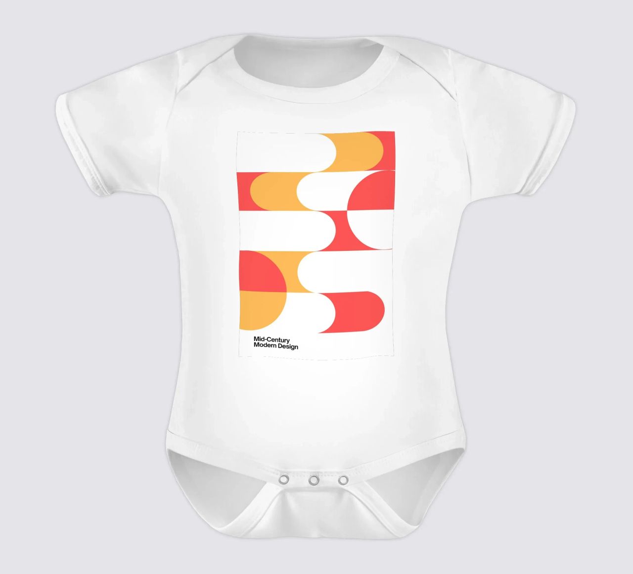 Mid-Century Modern Geometric Curves Abstract Print short-sleeve baby romper by NorwesClub