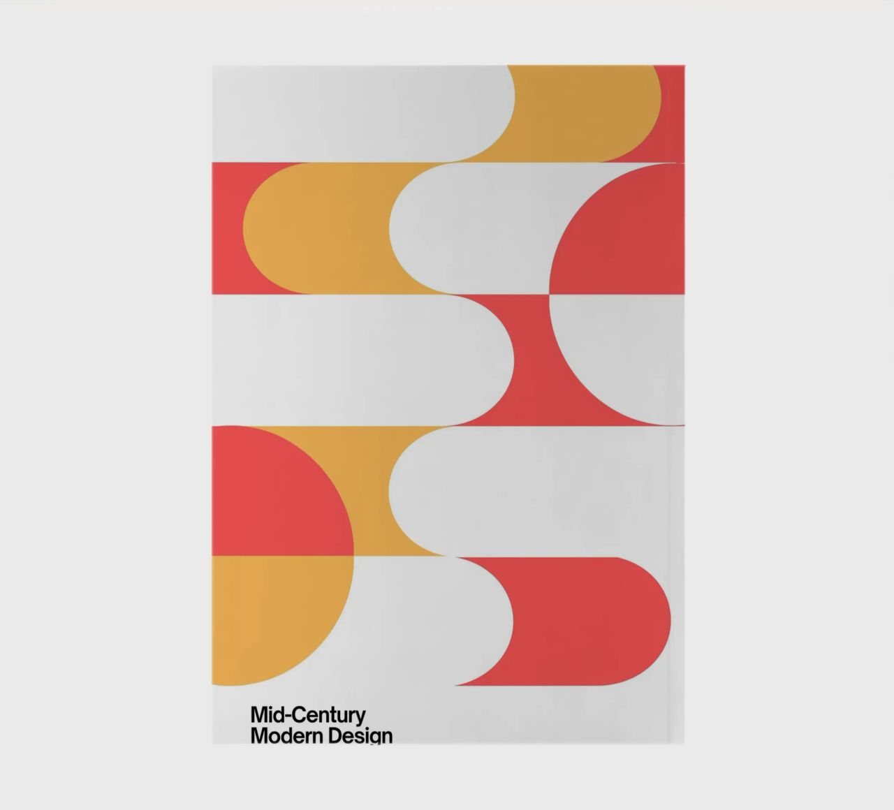 Mid-Century Modern Geometric Curves Abstract Print notebook by NorwesClub