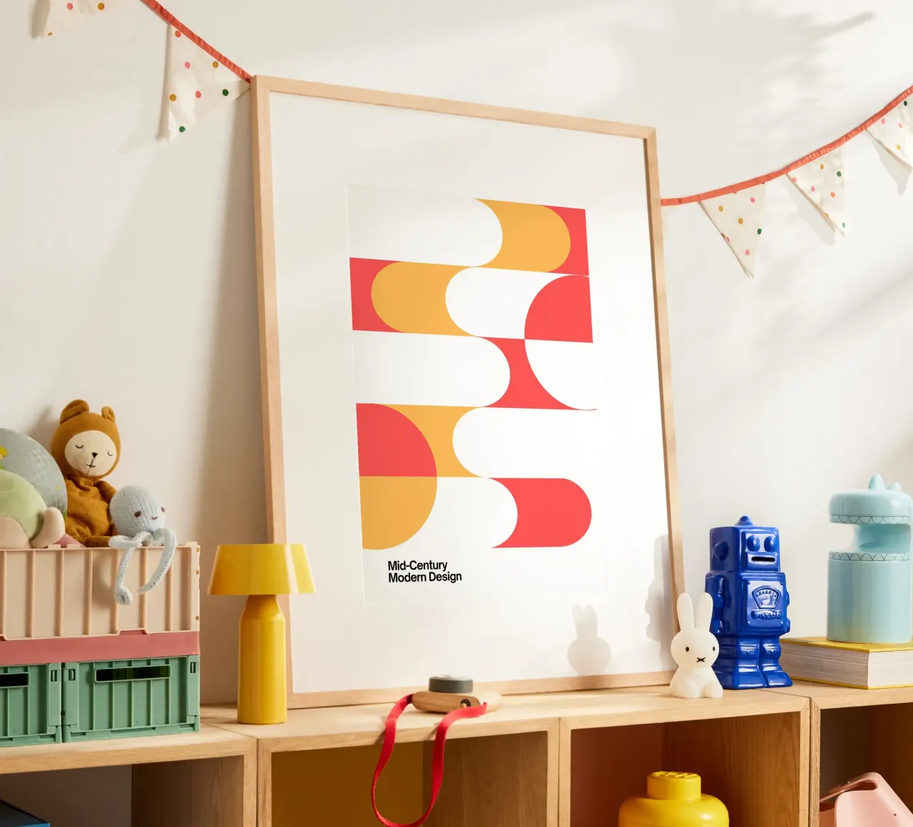 Stampa astratta di curve geometriche della modernità di metà secolo poster da NorwesClub