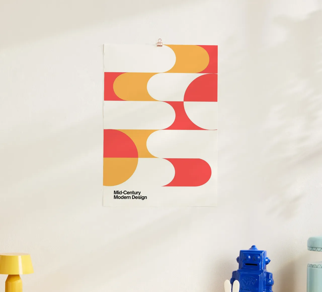 Stampa astratta di curve geometriche della modernità di metà secolo poster da NorwesClub