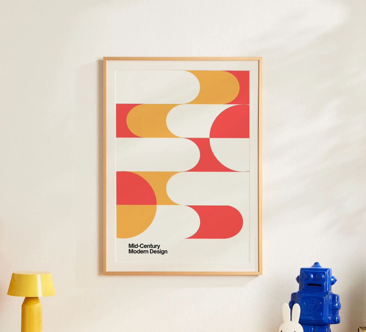 Mid-Century Modern Geometric Curves Abstract Print poster by NorwesClub