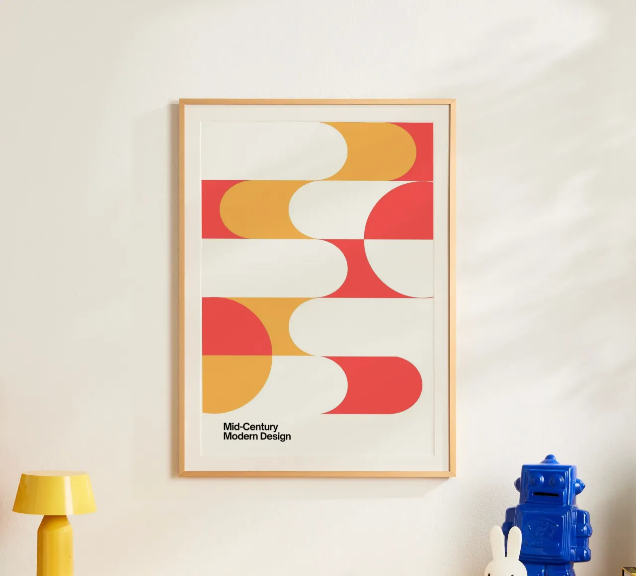 Stampa astratta di curve geometriche della modernità di metà secolo poster da NorwesClub