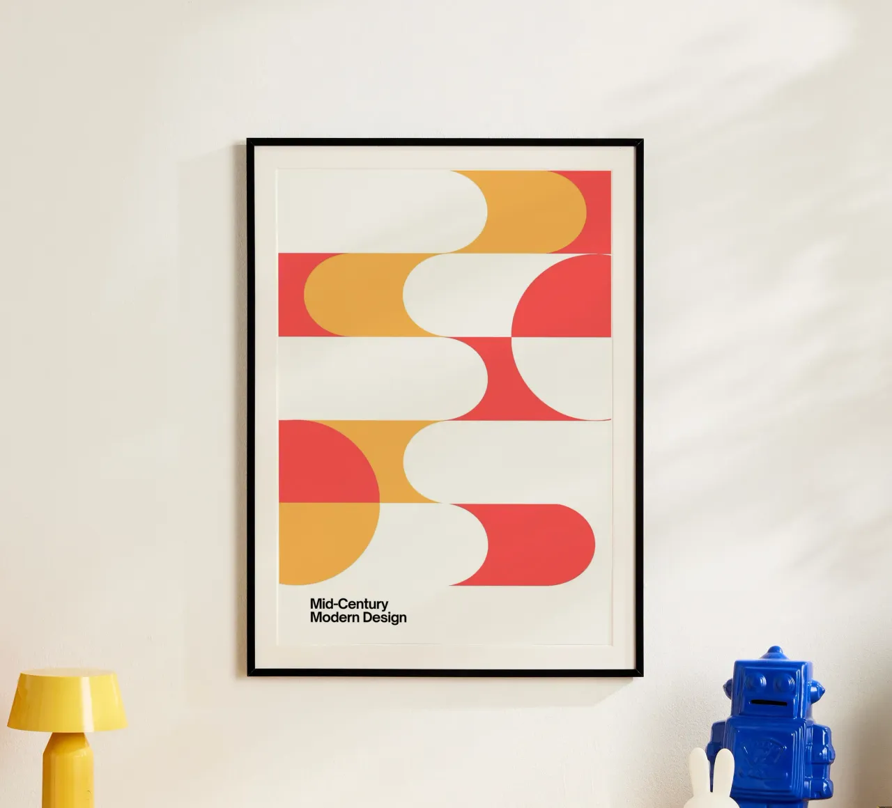 Stampa astratta di curve geometriche della modernità di metà secolo poster da NorwesClub