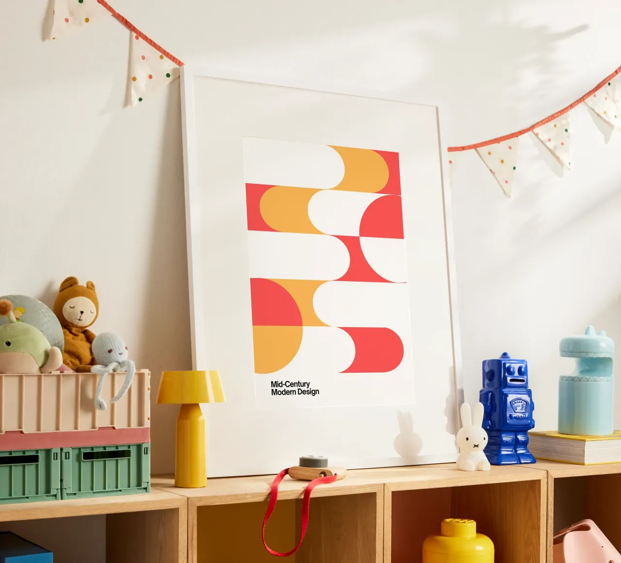 Stampa astratta di curve geometriche della modernità di metà secolo poster da NorwesClub