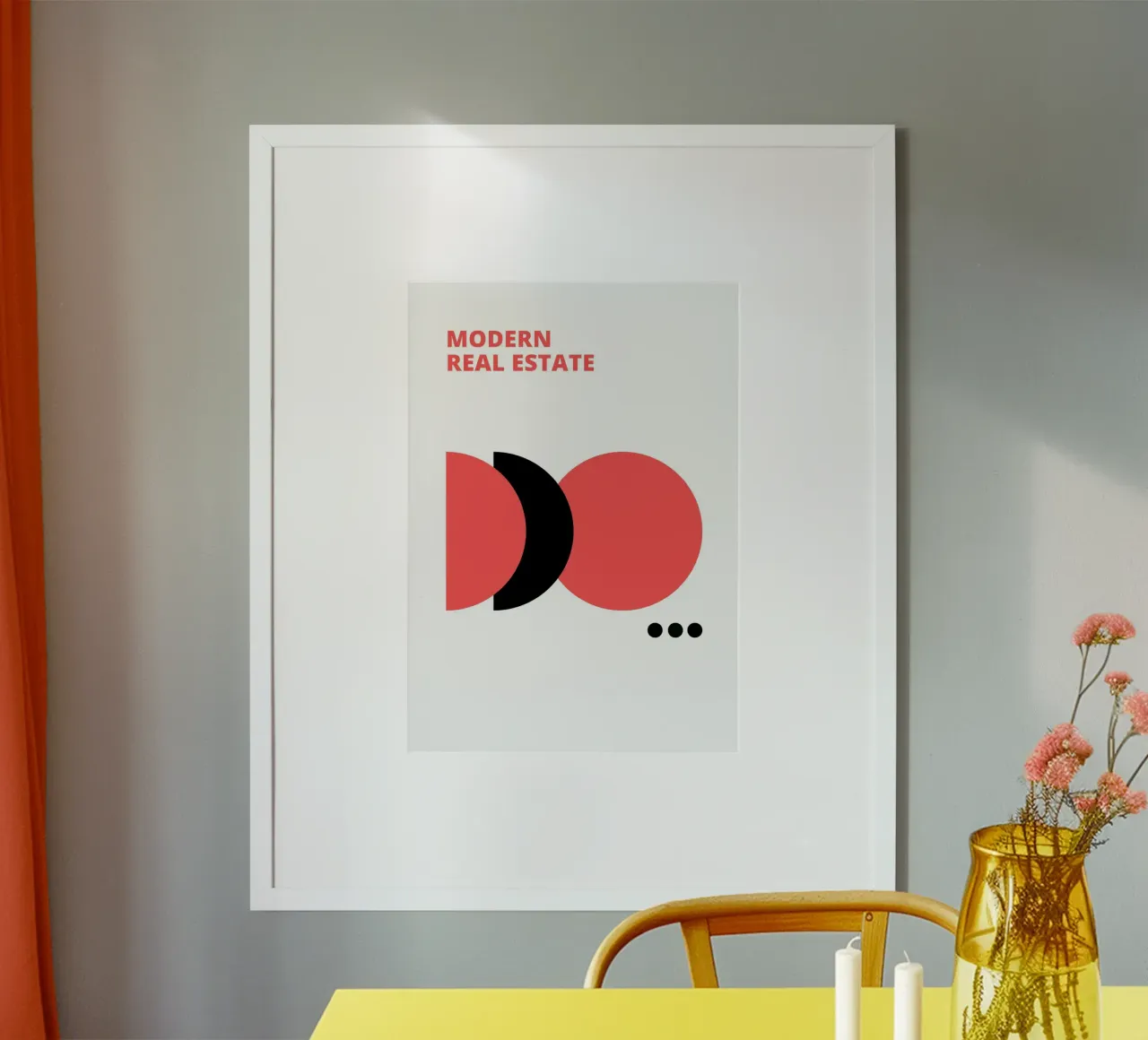 Stampa di design astratto geometrico di immobili moderni poster con telaio in plastica da NorwesClub