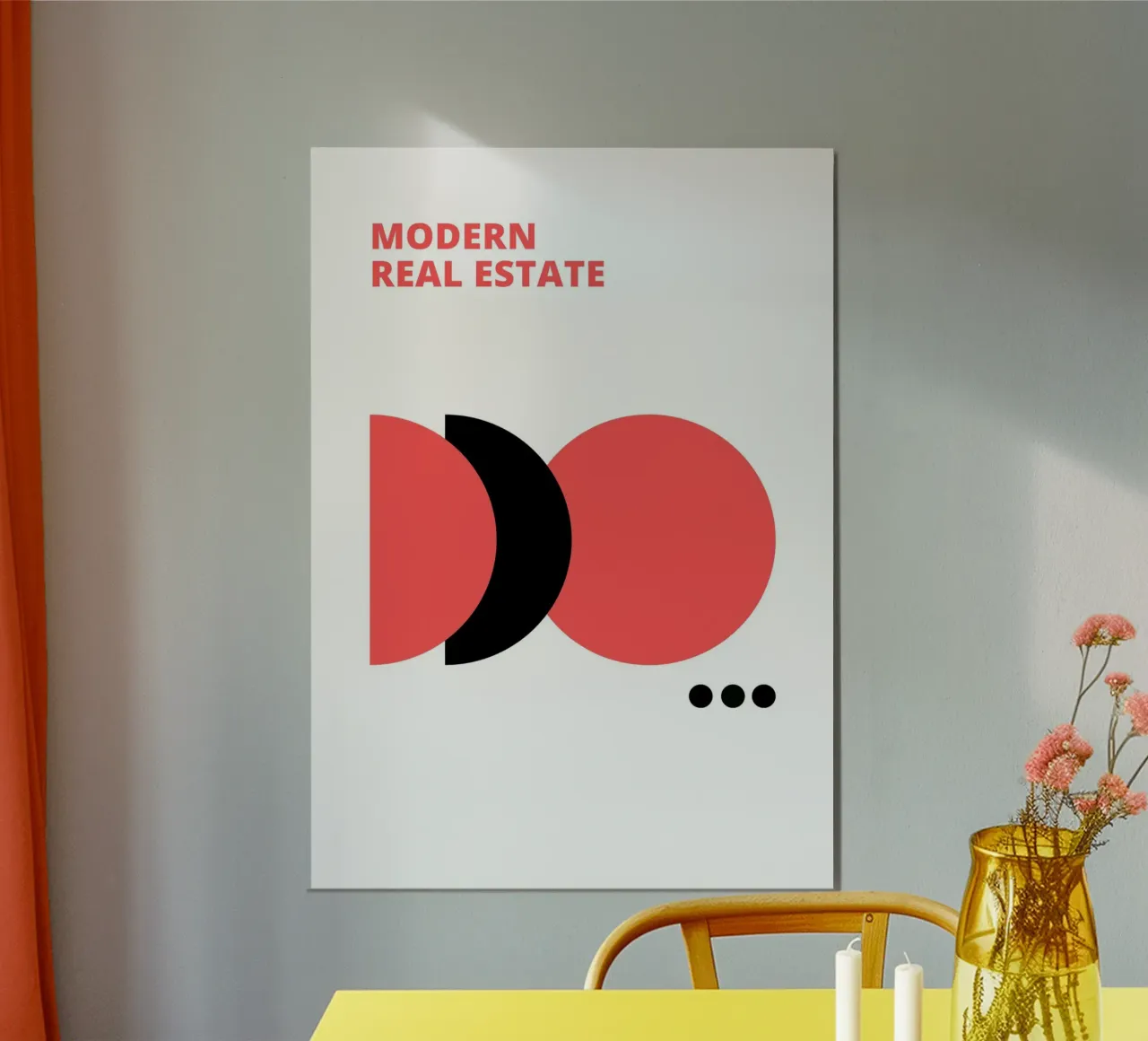 Stampa di design astratto geometrico di immobili moderni poster con telaio in plastica da NorwesClub