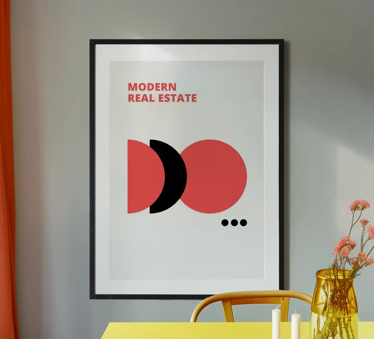 Stampa di design astratto geometrico di immobili moderni poster con telaio in plastica da NorwesClub