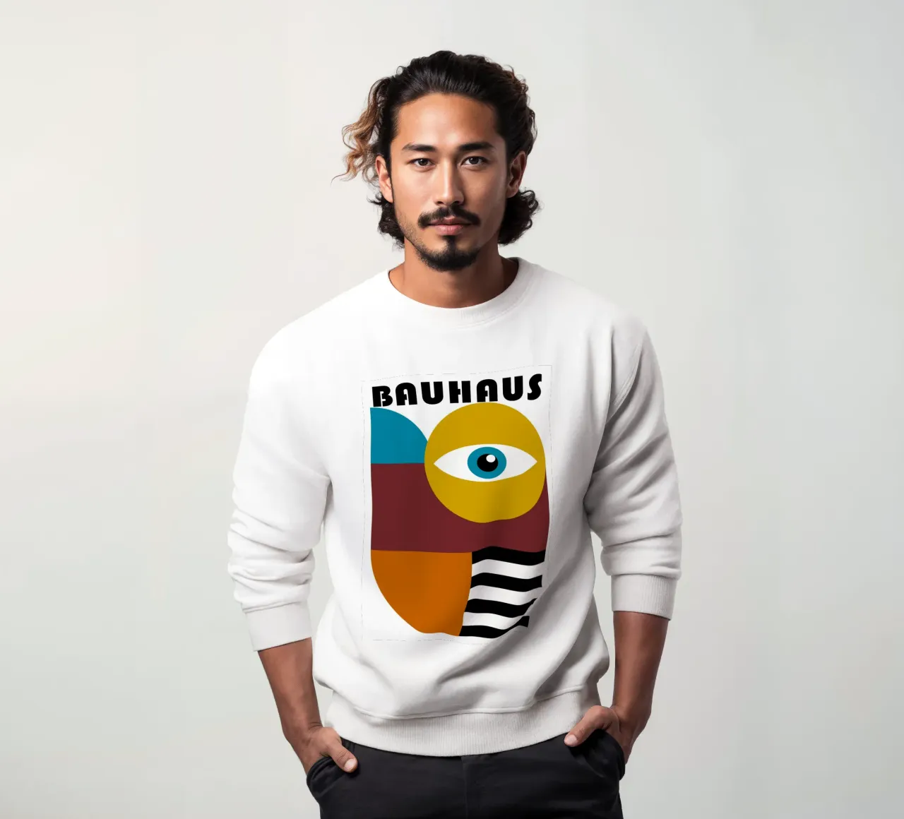 Bauhaus Geometric Abstract Figures Color Print sweat de NorwesClub