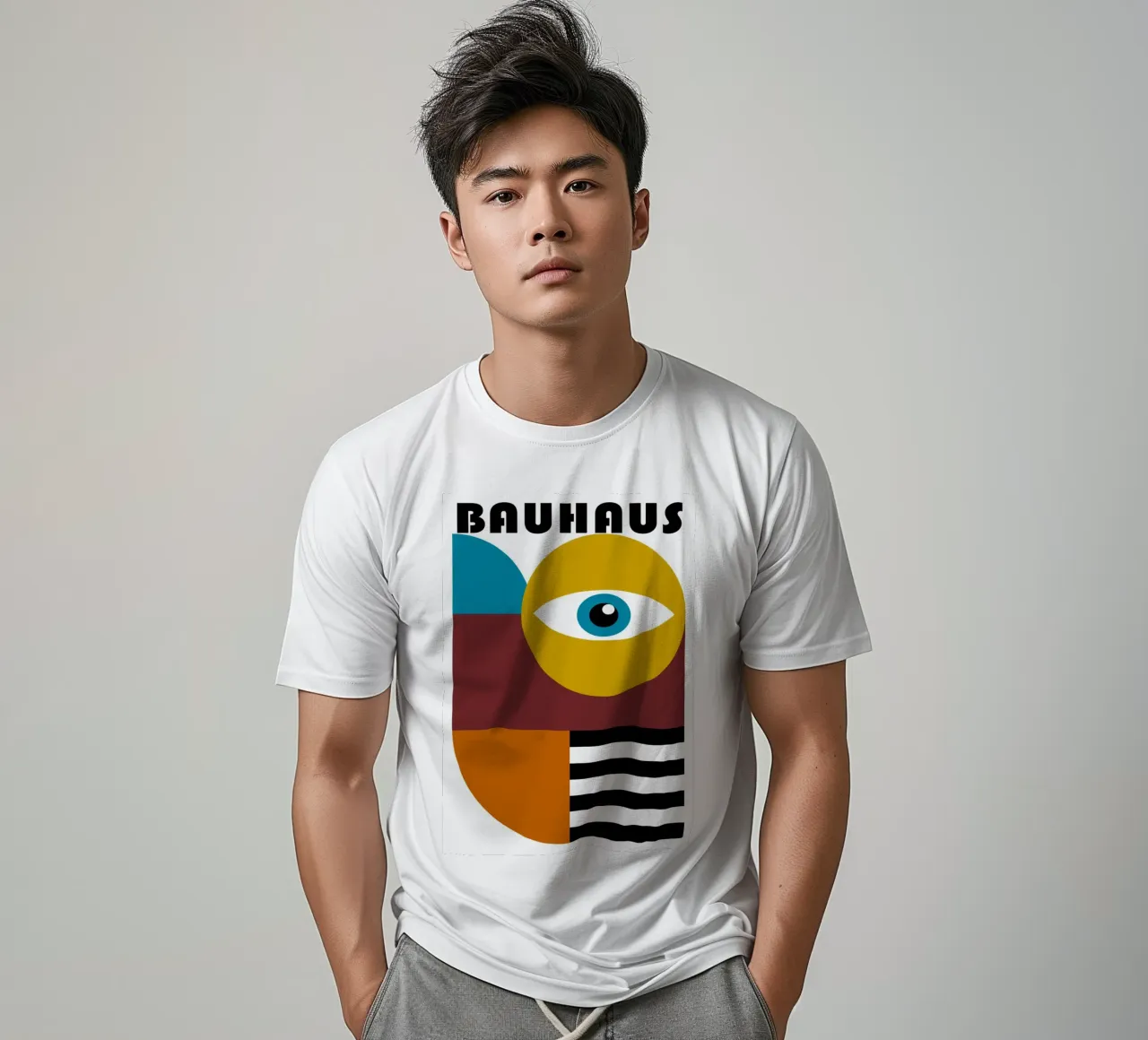 Bauhaus Geometric Abstract Figures Color Print t-shirt by NorwesClub