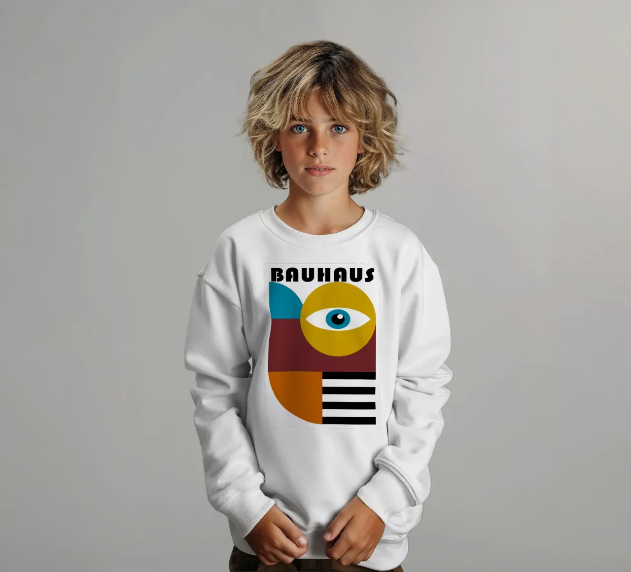 Bauhaus Figure astratte geometriche Stampa a colori felpa bambino da NorwesClub