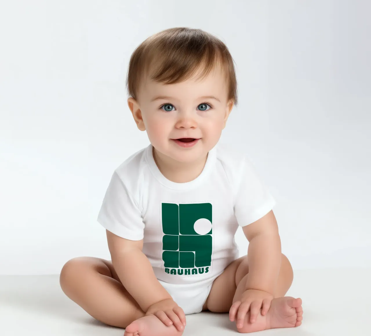 Bauhaus Forme astratte geometriche Verde Stampa body neonato maniche corte da NorwesClub