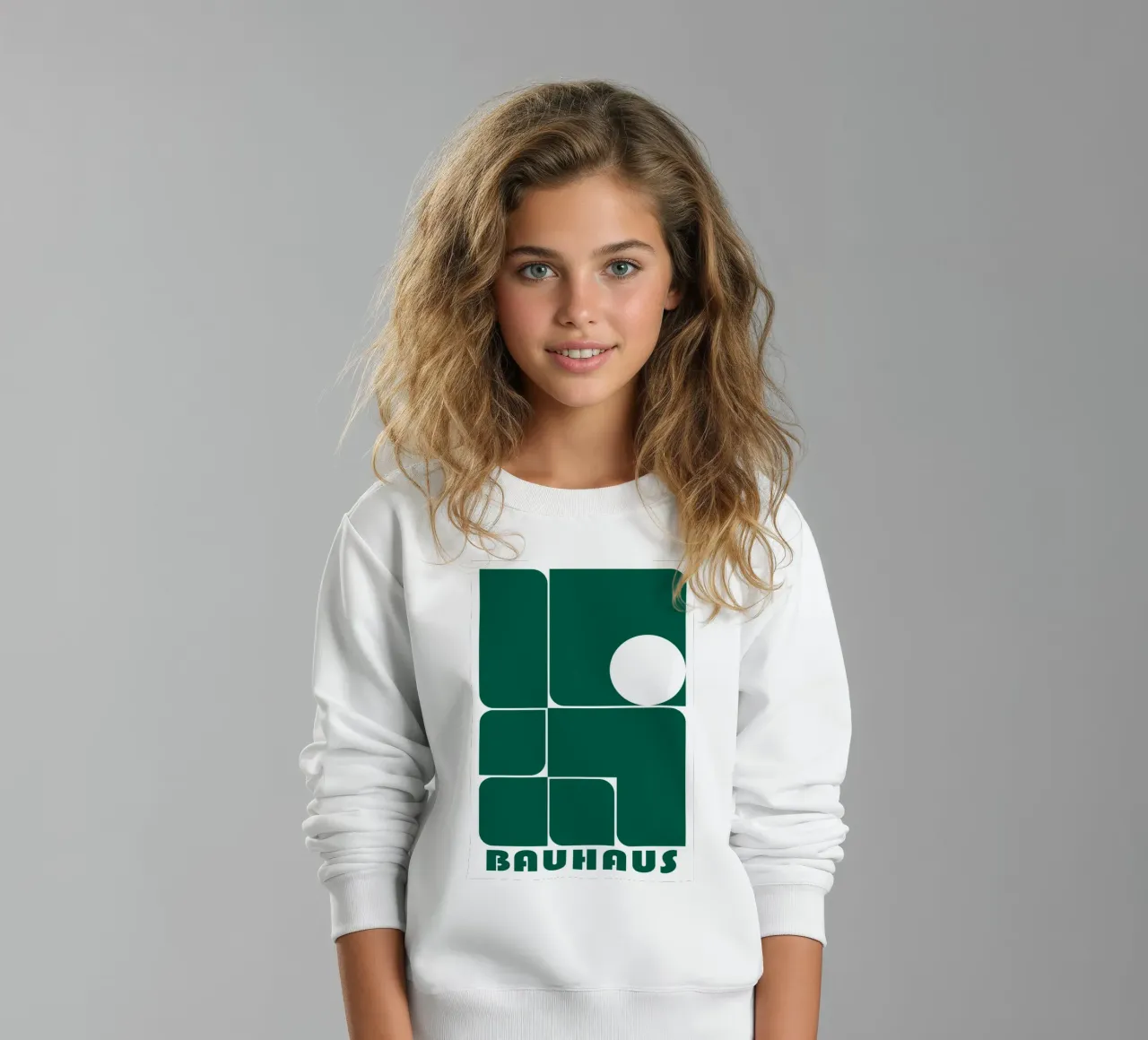 Bauhaus Forme astratte geometriche Verde Stampa felpa bambino da NorwesClub