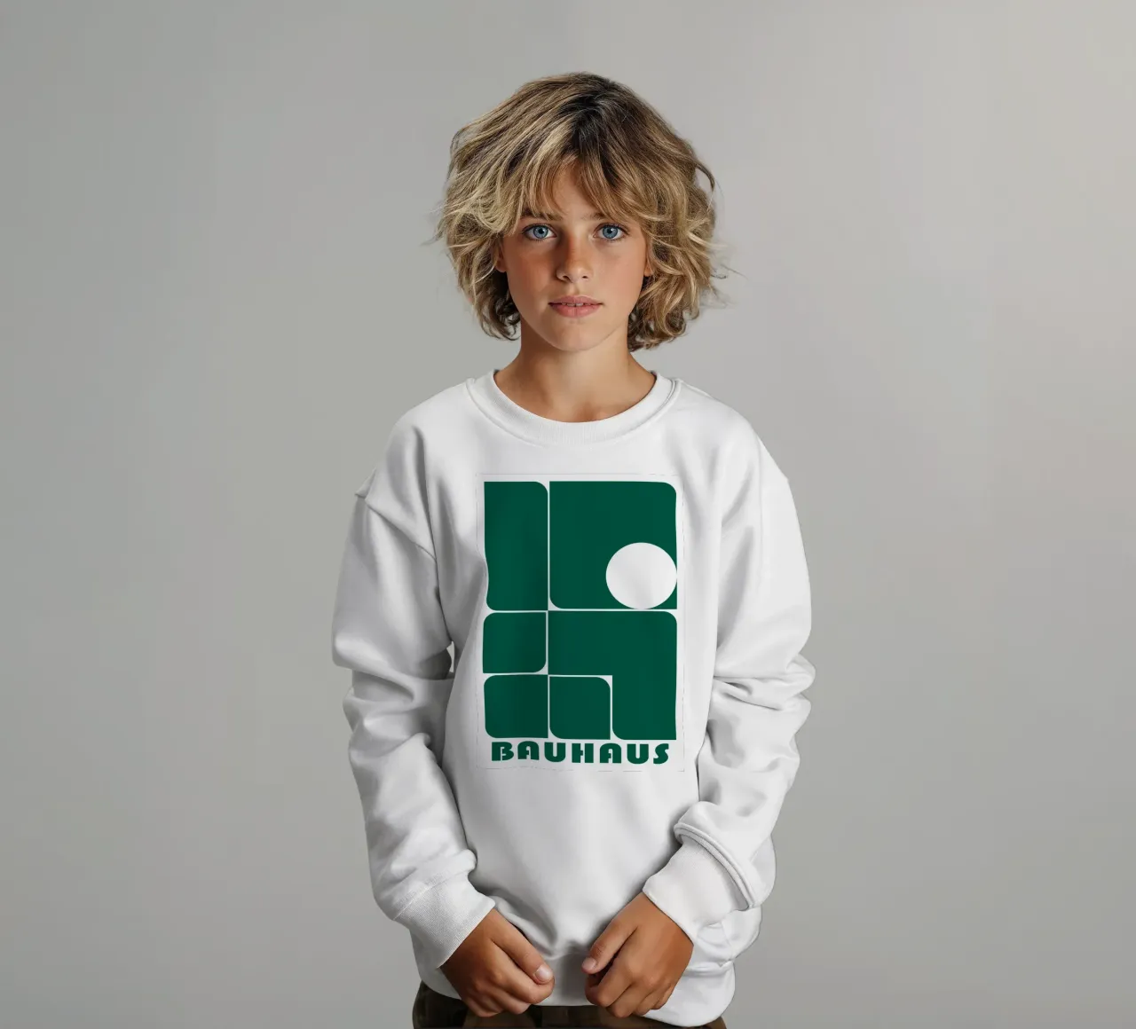 Bauhaus Forme astratte geometriche Verde Stampa felpa bambino da NorwesClub