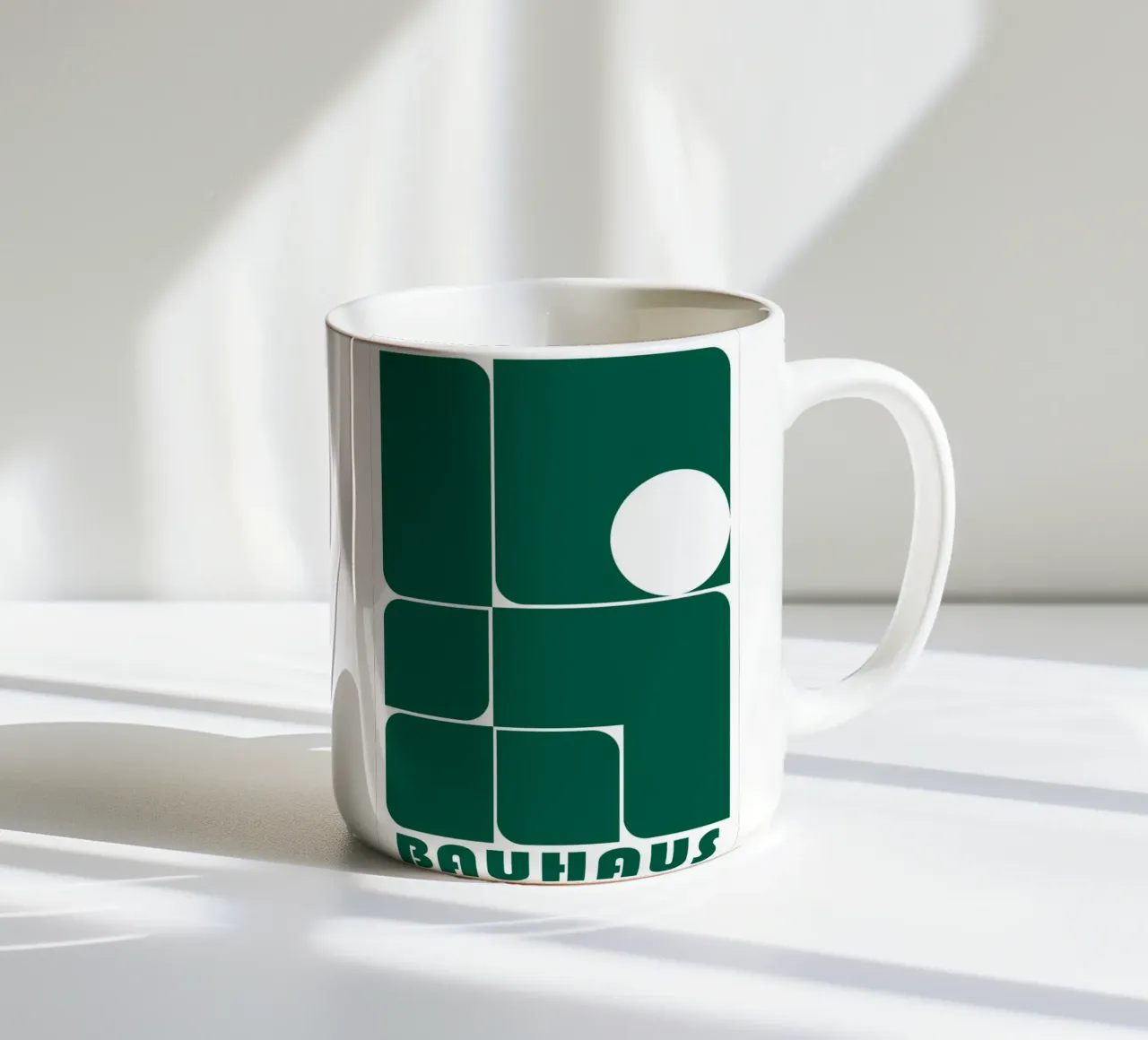 Bauhaus Forme astratte geometriche Verde Stampa tazza in ceramica da NorwesClub