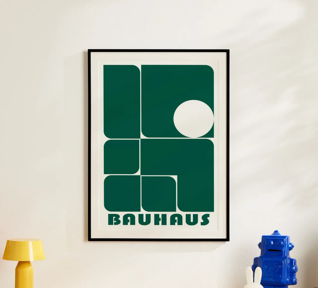 Bauhaus Geometric Abstract Shapes Green Print hahnemühle by NorwesClub
