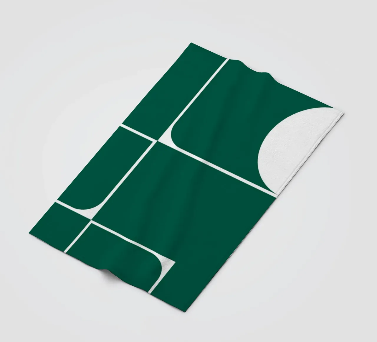 Bauhaus Geometrische Abstracte Vormen Groen Print fleecedeken van NorwesClub