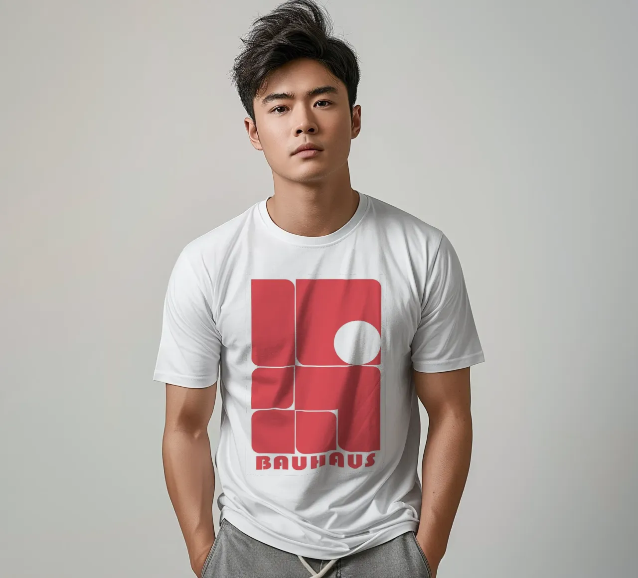 Bauhaus Forme astratte geometriche Rosso Stampa t-shirt da NorwesClub