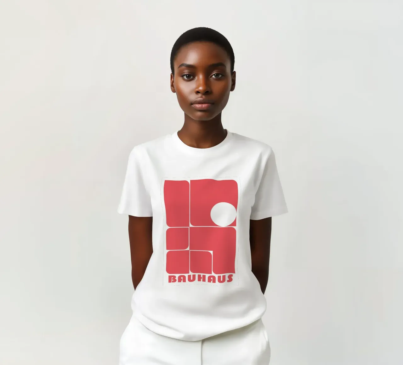 Bauhaus Forme astratte geometriche Rosso Stampa t-shirt da NorwesClub