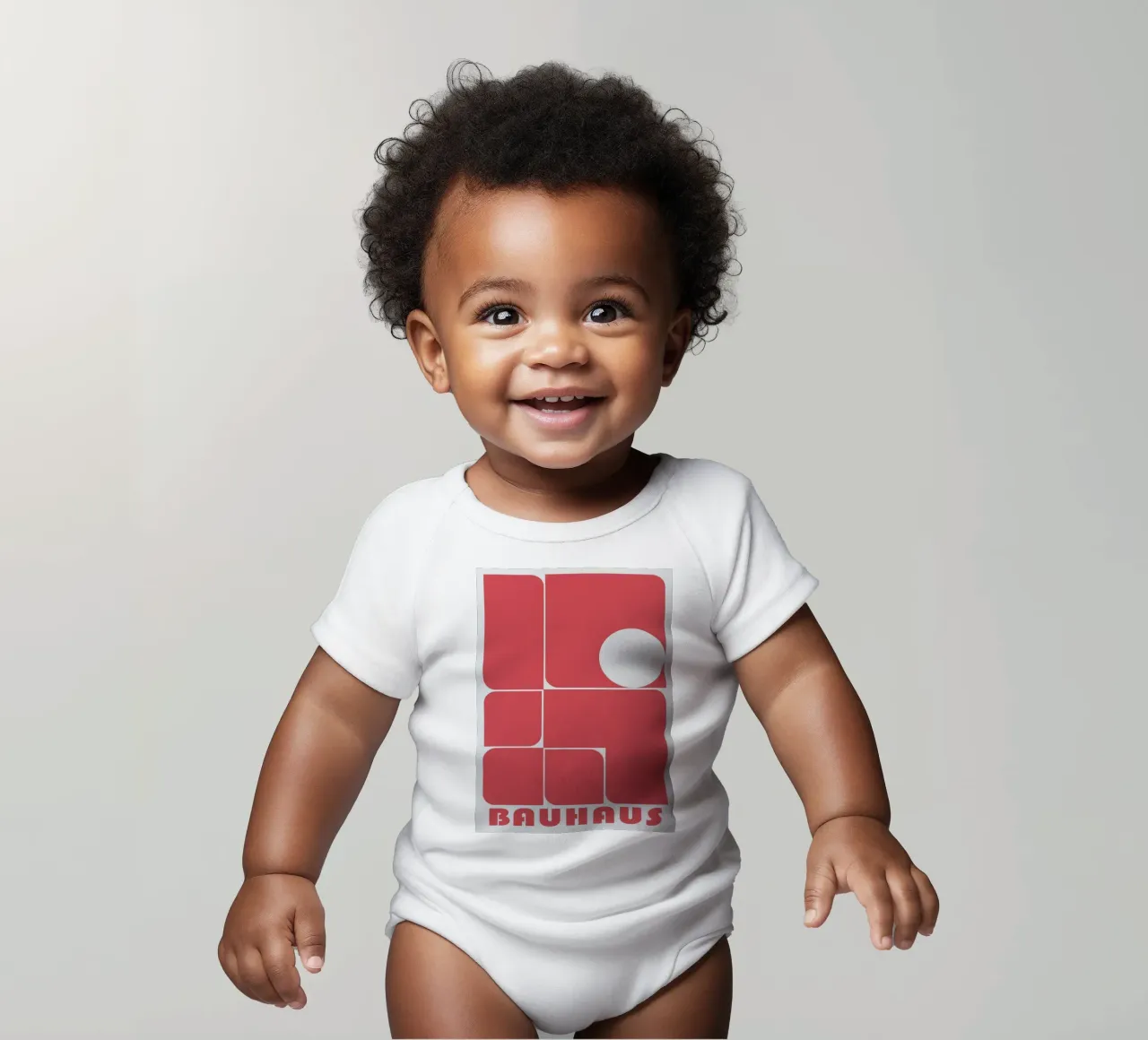 Bauhaus Forme astratte geometriche Rosso Stampa body neonato maniche corte da NorwesClub