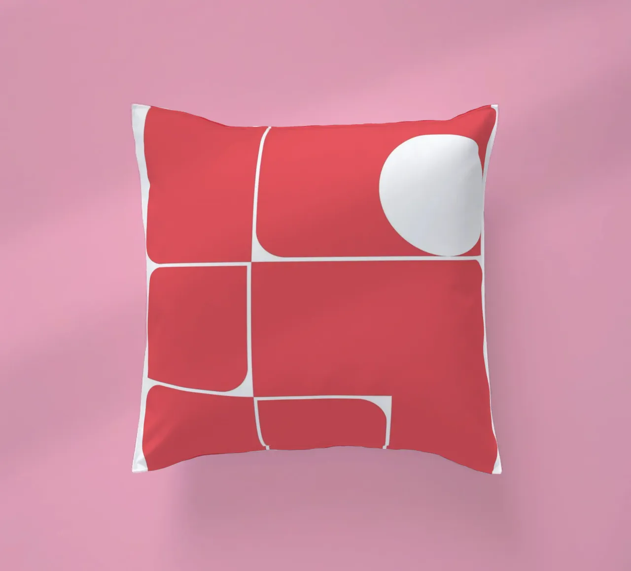 Bauhaus Forme astratte geometriche Rosso Stampa cuscino da NorwesClub