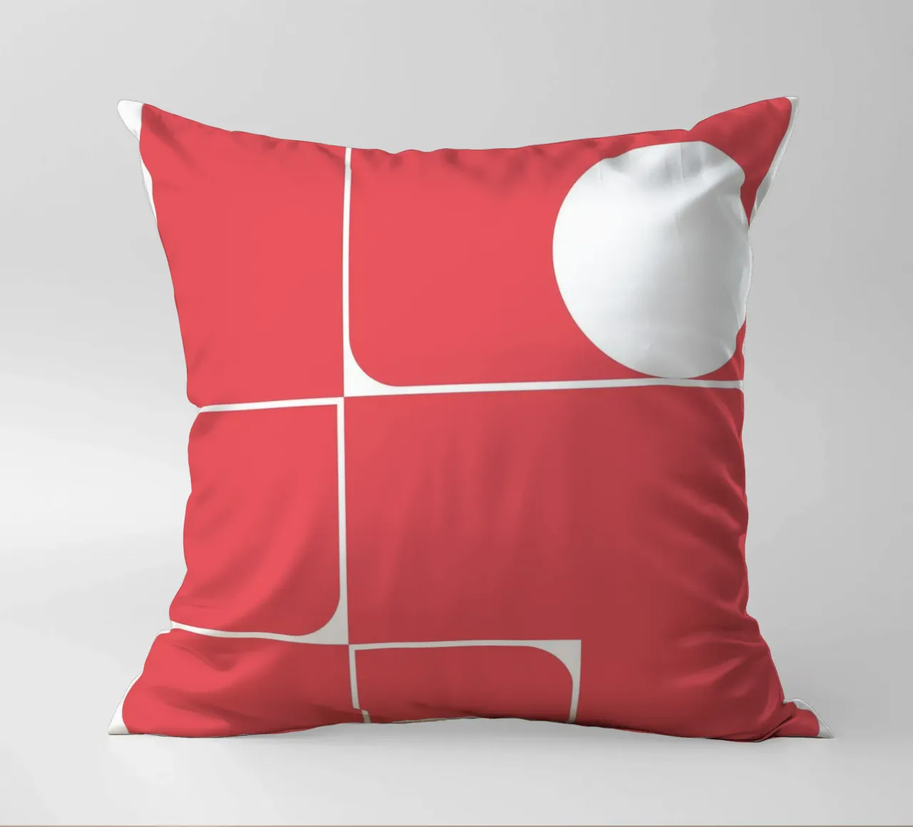 Bauhaus Forme astratte geometriche Rosso Stampa cuscino da NorwesClub