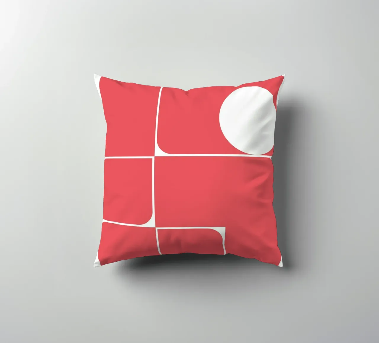 Bauhaus Forme astratte geometriche Rosso Stampa cuscino da NorwesClub