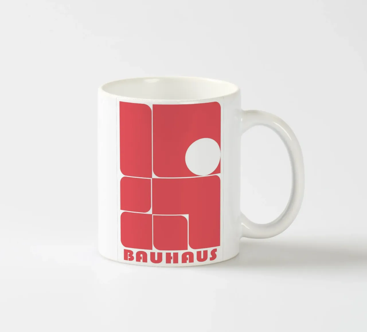 Bauhaus Forme astratte geometriche Rosso Stampa tazza in ceramica da NorwesClub
