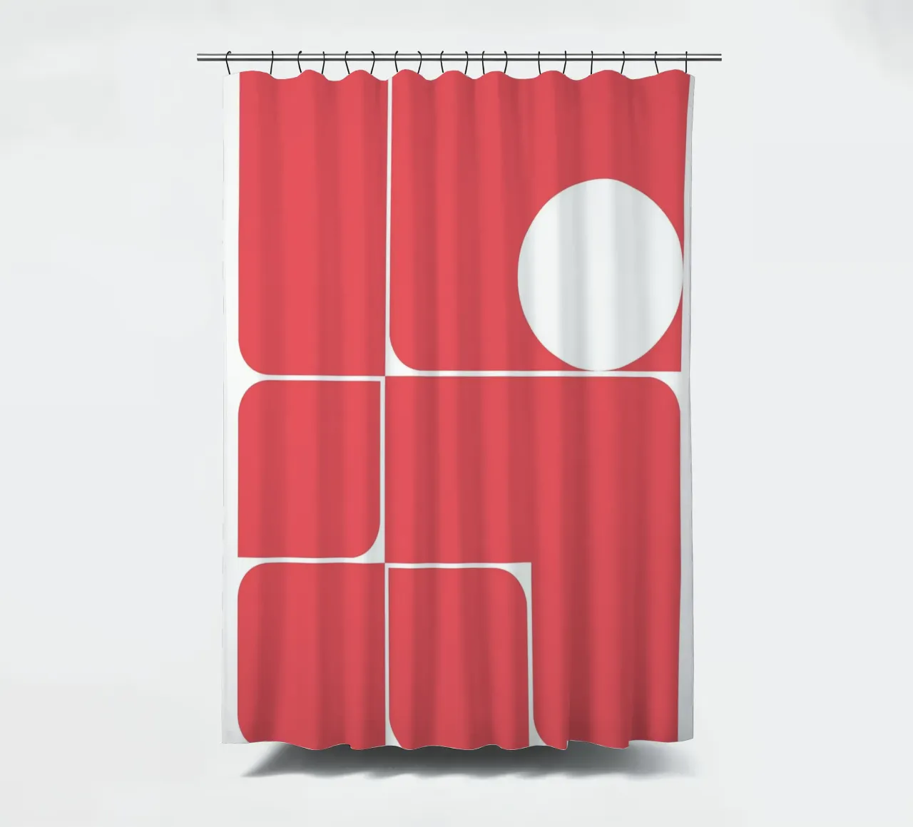 Bauhaus Forme astratte geometriche Rosso Stampa tenda da doccia da NorwesClub