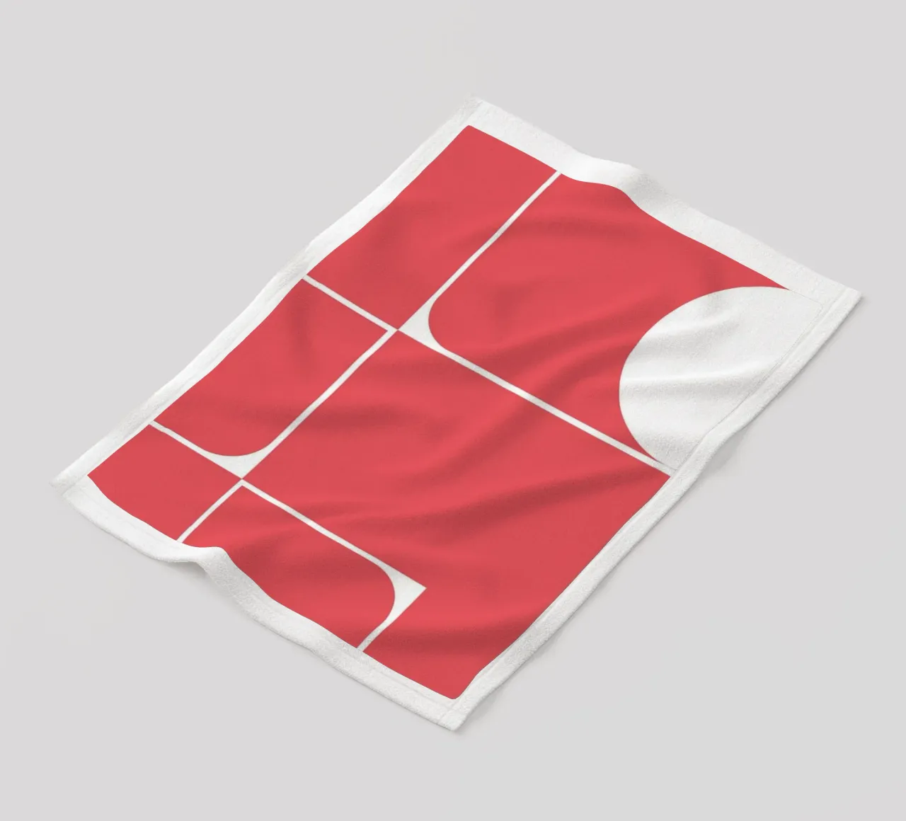 Bauhaus Geometric Abstract Shapes Red Print fleece blanket by NorwesClub