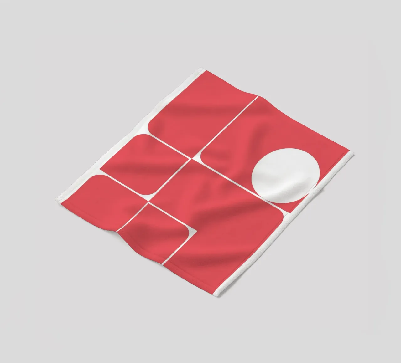 Bauhaus Geometric Abstract Shapes Red Print fleece blanket by NorwesClub
