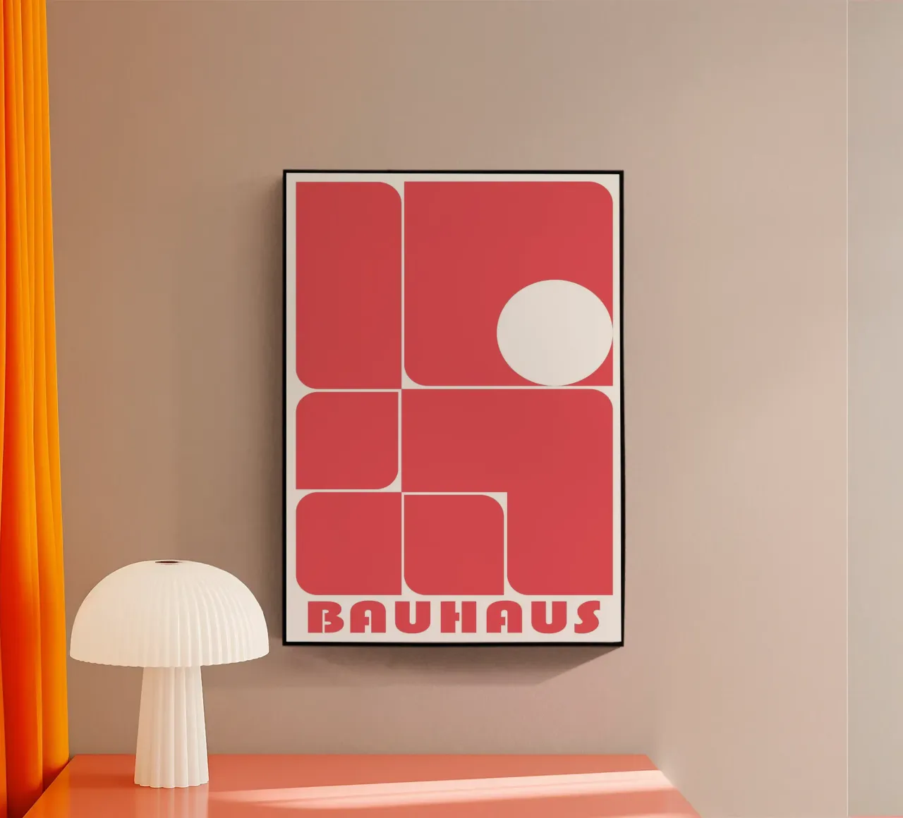 Bauhaus Forme astratte geometriche Rosso Stampa plexiglass da NorwesClub