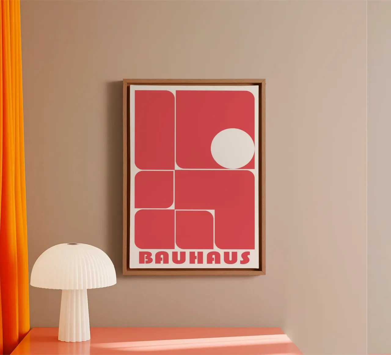 Bauhaus Geometric Abstract Shapes Red Print canvas by NorwesClub