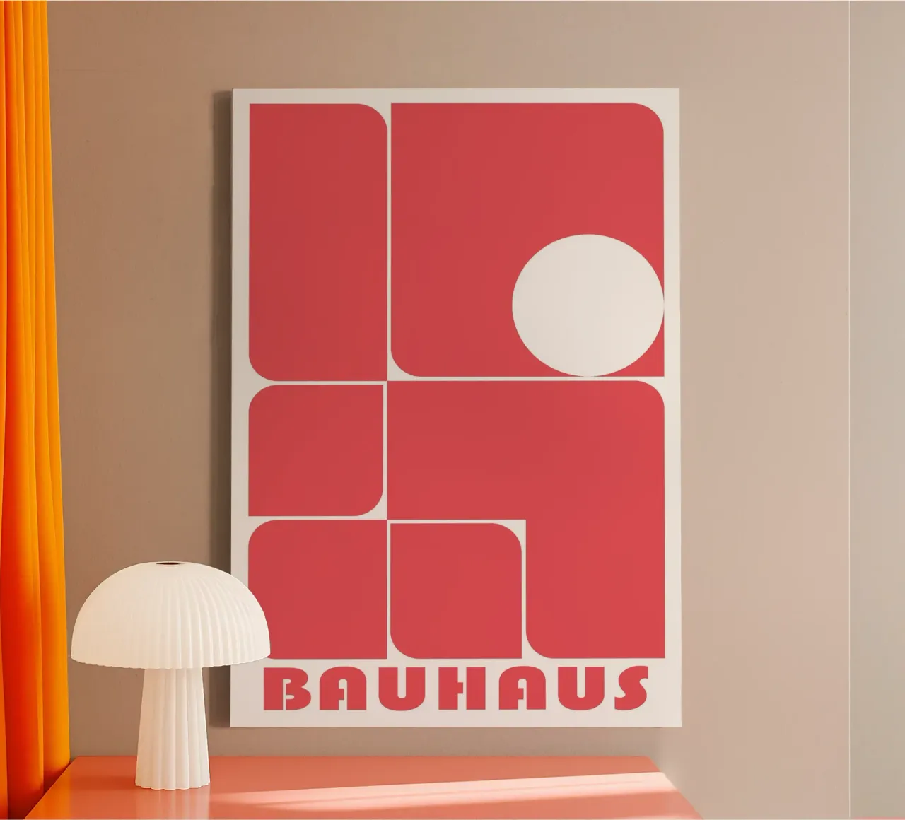 Bauhaus Geometric Abstract Shapes Red Print canvas by NorwesClub