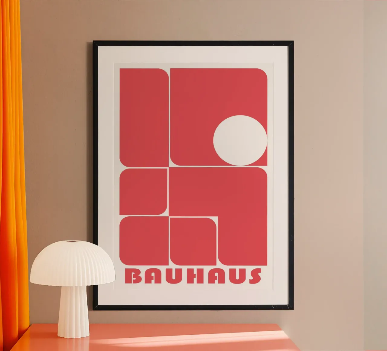 Bauhaus Forme astratte geometriche Rosso Stampa carta hahnemühle da NorwesClub