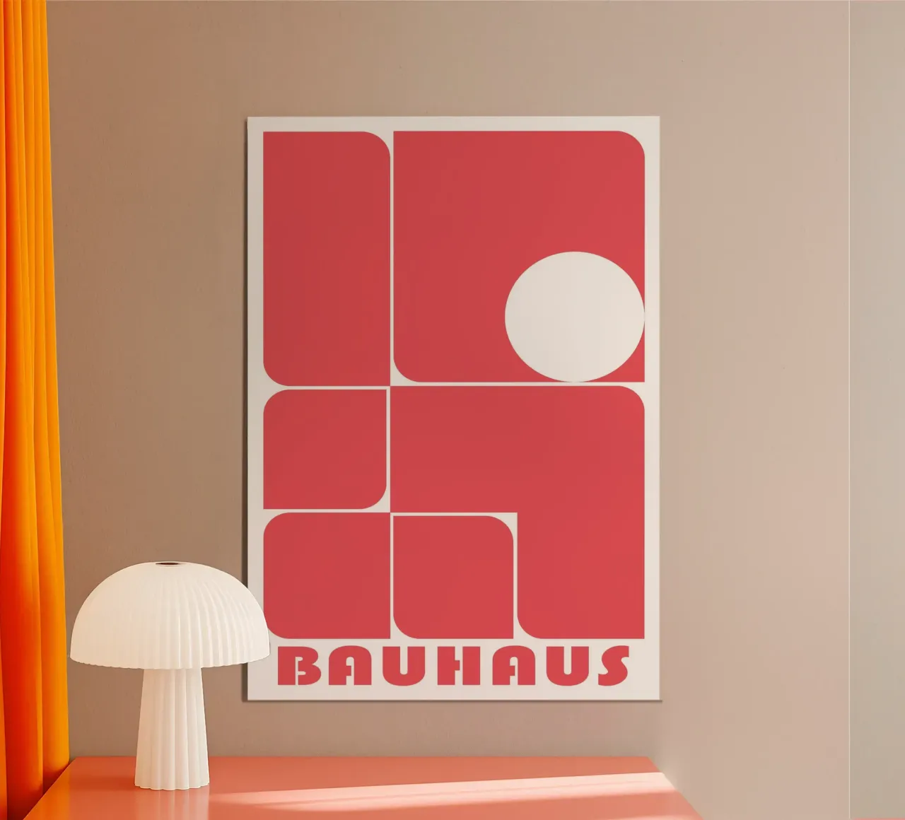 Bauhaus Forme astratte geometriche Rosso Stampa carta hahnemühle da NorwesClub