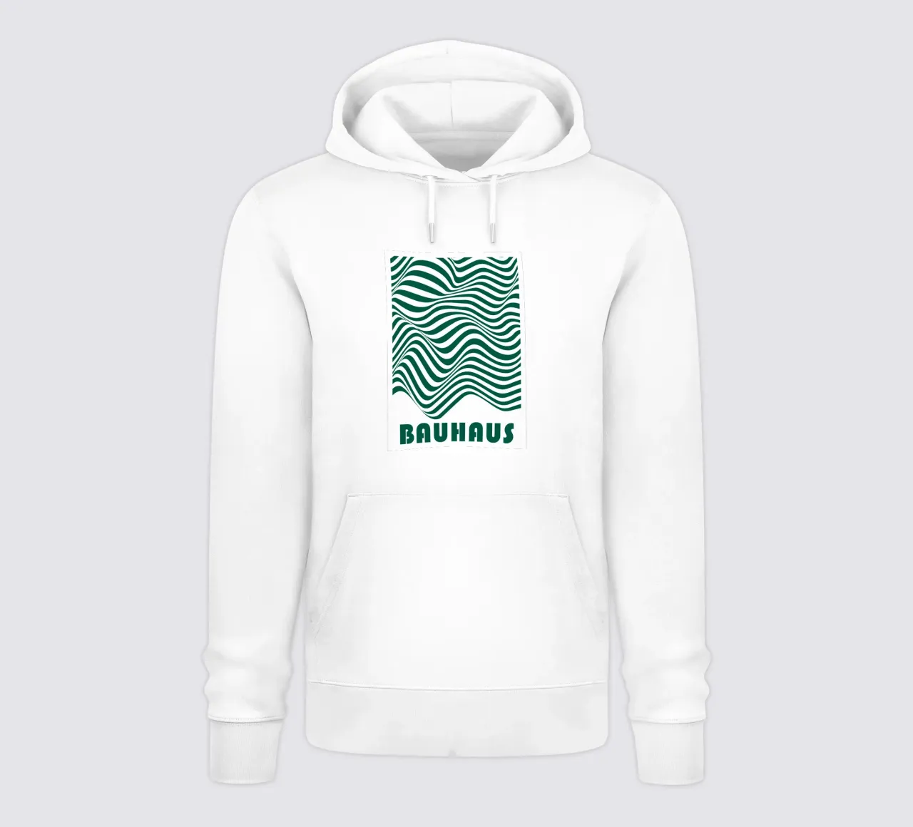 Bauhaus Abstract Wavy Lines Green Art Print hoodie by NorwesClub