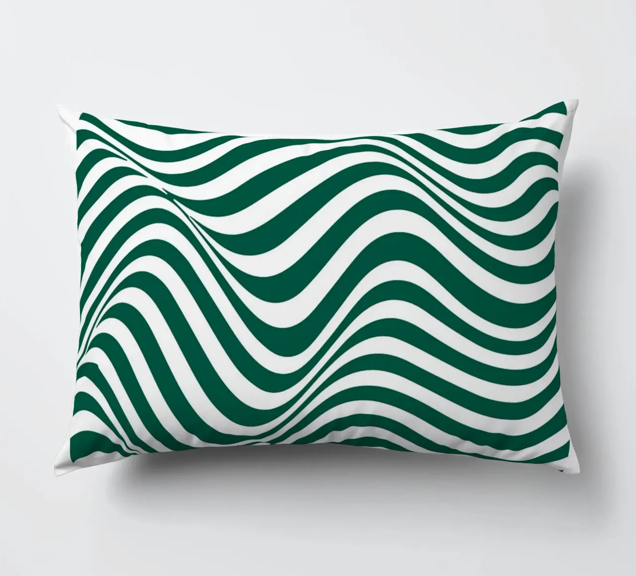 Bauhaus Abstract Wavy Lines Green Art Print decorative cushion by NorwesClub