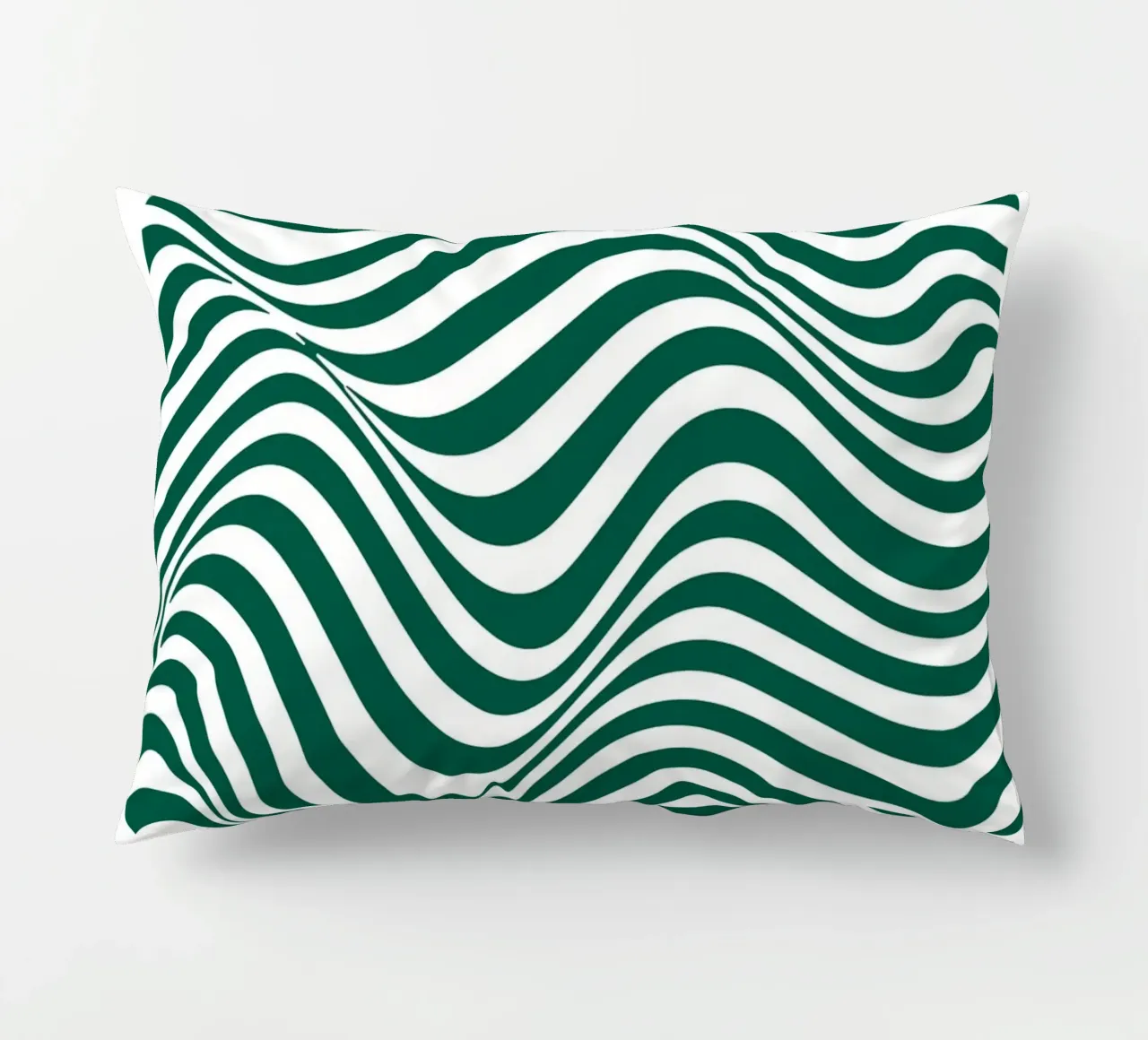 Bauhaus Abstract Wavy Lines Green Art Print decorative cushion by NorwesClub