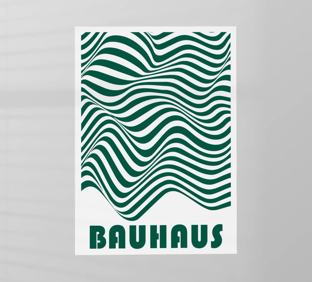 Bauhaus Astratto Linee Ondulate Verde Stampa d'arte pellicola backlit da NorwesClub